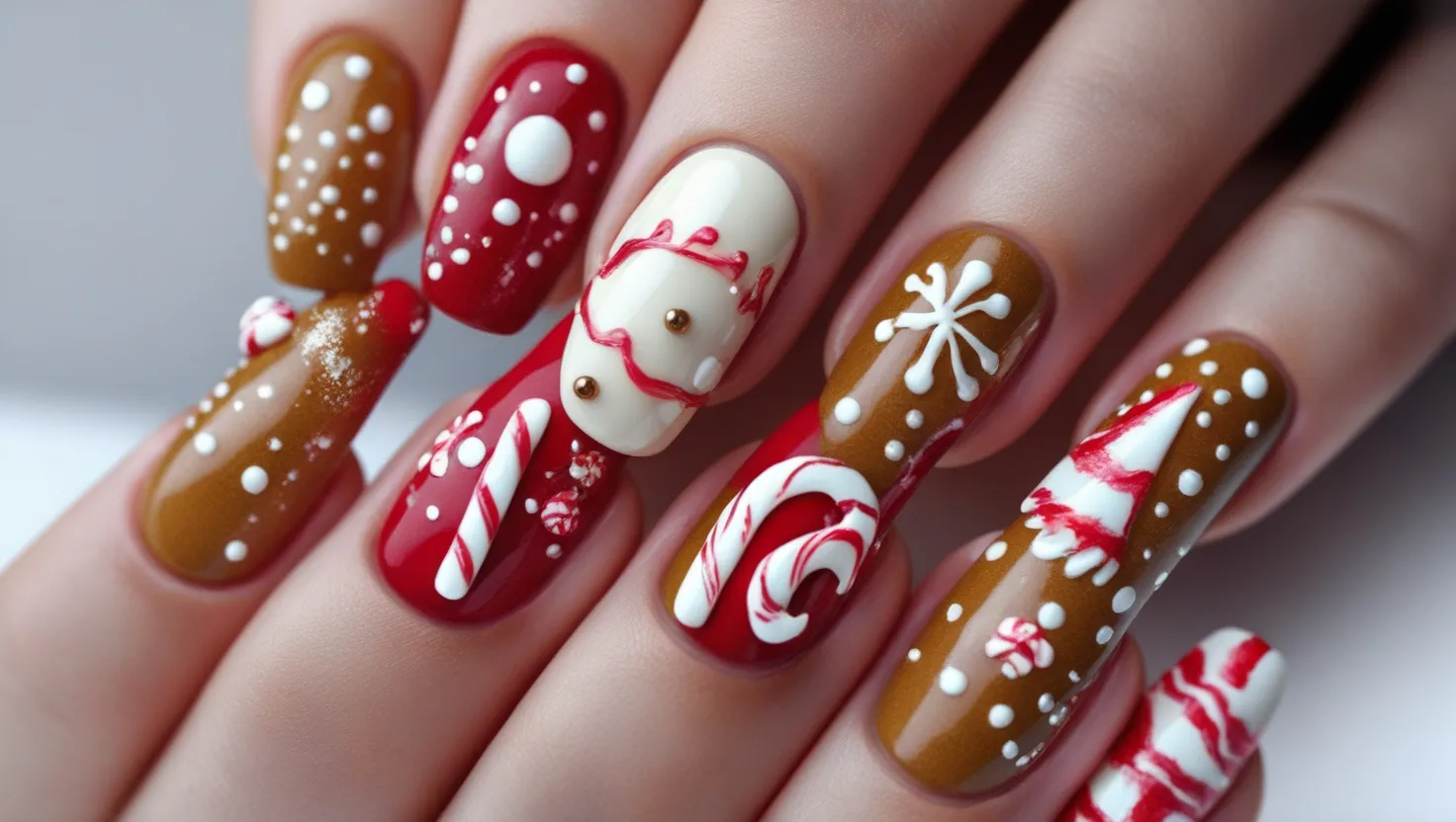 Festive Gingerbread Nail Designs That Will Melt Your Heart