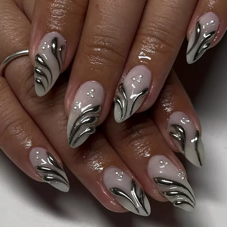 15 Chrome Winter Nail Looks for an Icy Finish